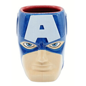 MARVEL CAPTAIN AMERICA CERAMIC 3D SCULPTED CUP FACE MUG BLUE AVENGERS SUPER HERO